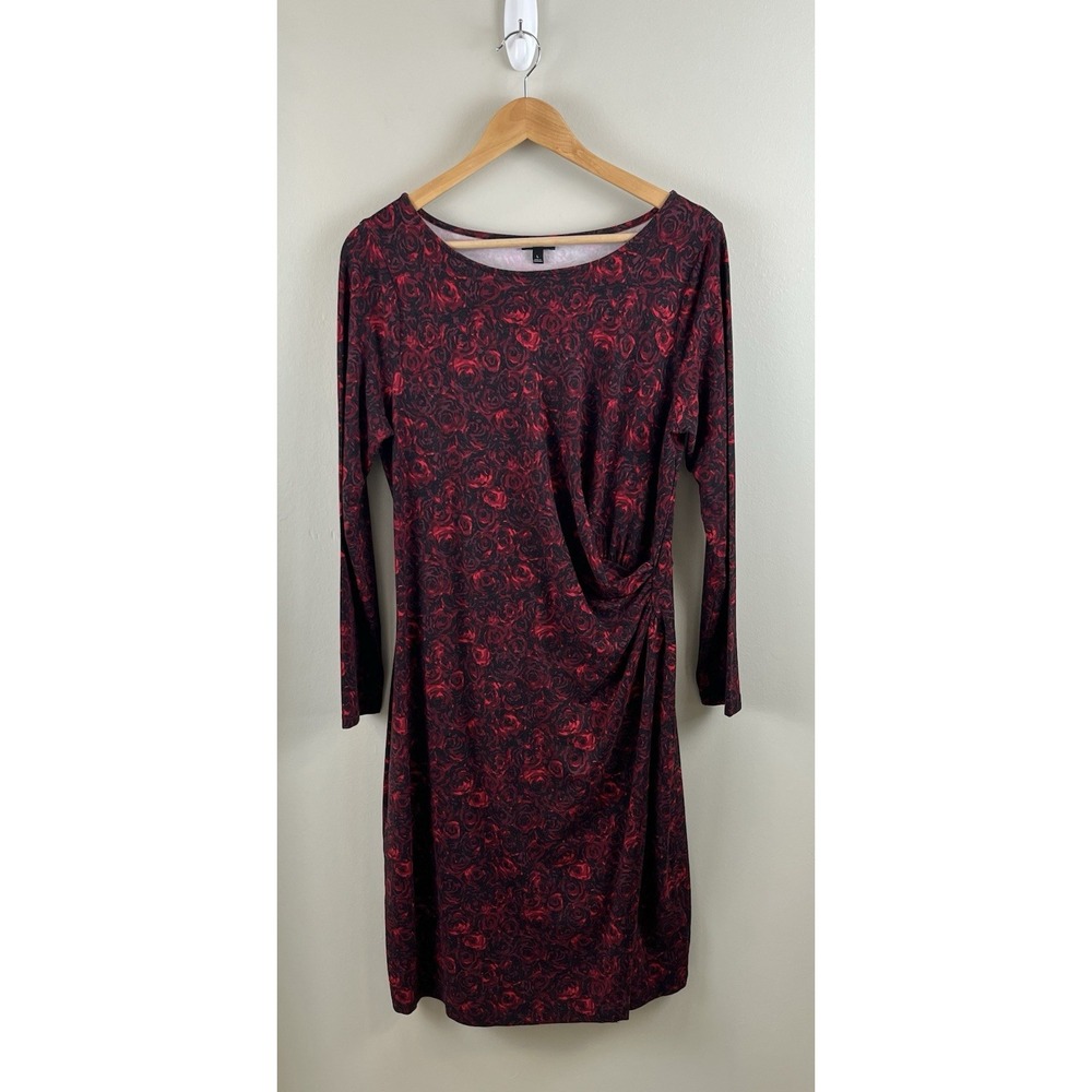 Talbots Women's Sz L Wrap Stretch Floral‎ Long Sleeve Valentines Day Event